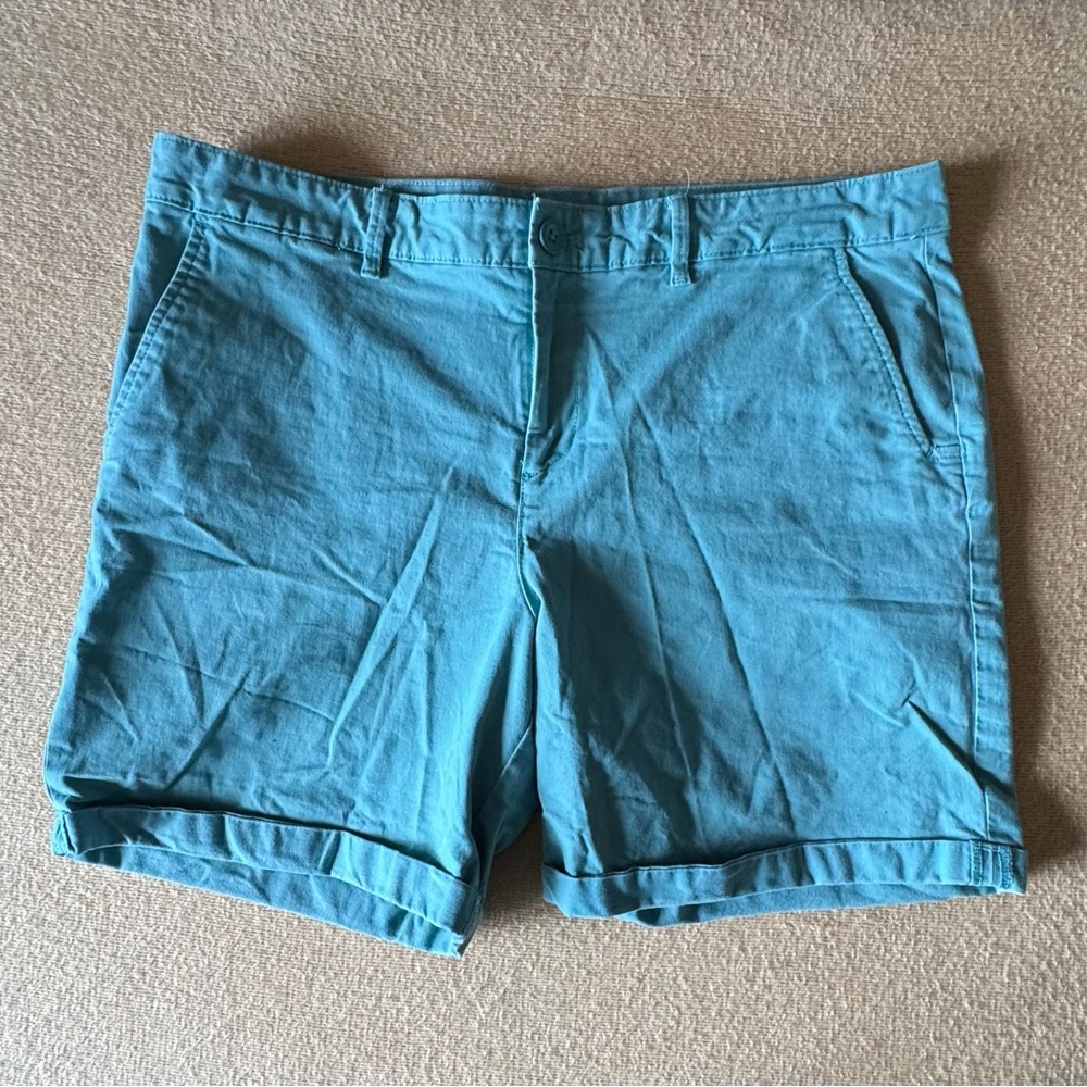 Eddie Bauer Turquoise Cotton Bermuda Shorts